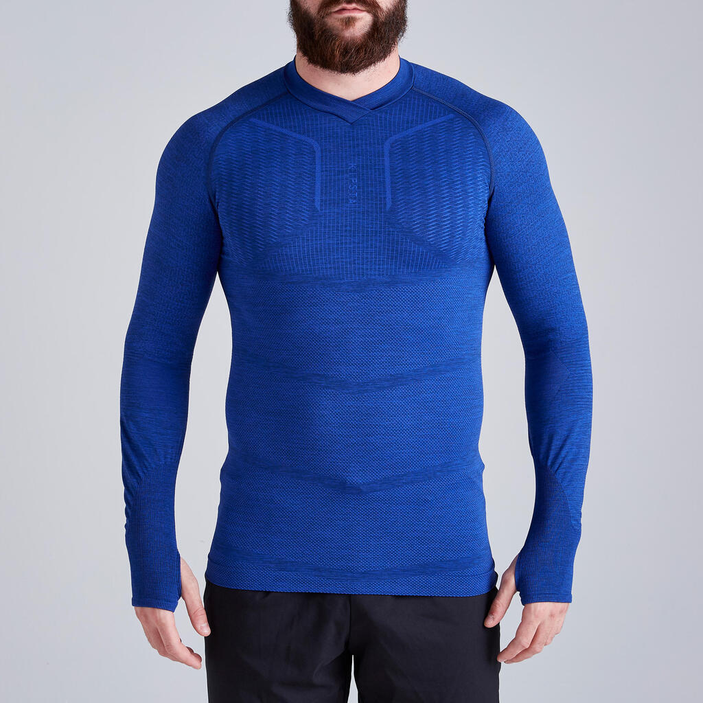 Funktionsshirt langarm Keepdry 500 Damen/Herren blau/rosa