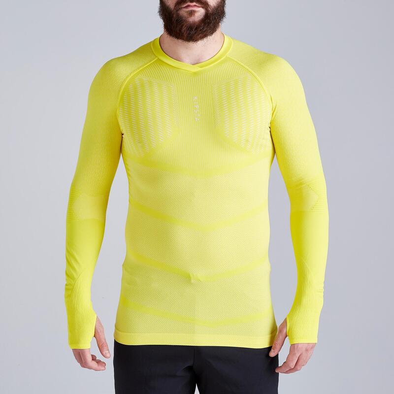 Adult Long-Sleeved Base Layer Keepdry 500 - Yellow