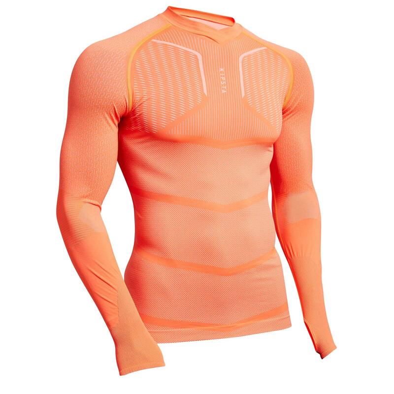 Spodní fotbalové tričko s dlouhým rukávem Keepdry 500 oranžové