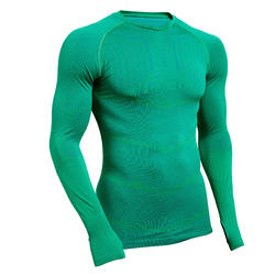 Ondershirt voor voetbal heren Keepdry 500 lange mouwen groen