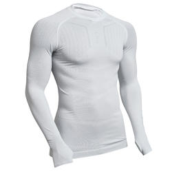 Ondershirt met lange mouwen voor voetbal volwassenen Keepdry 500 wit