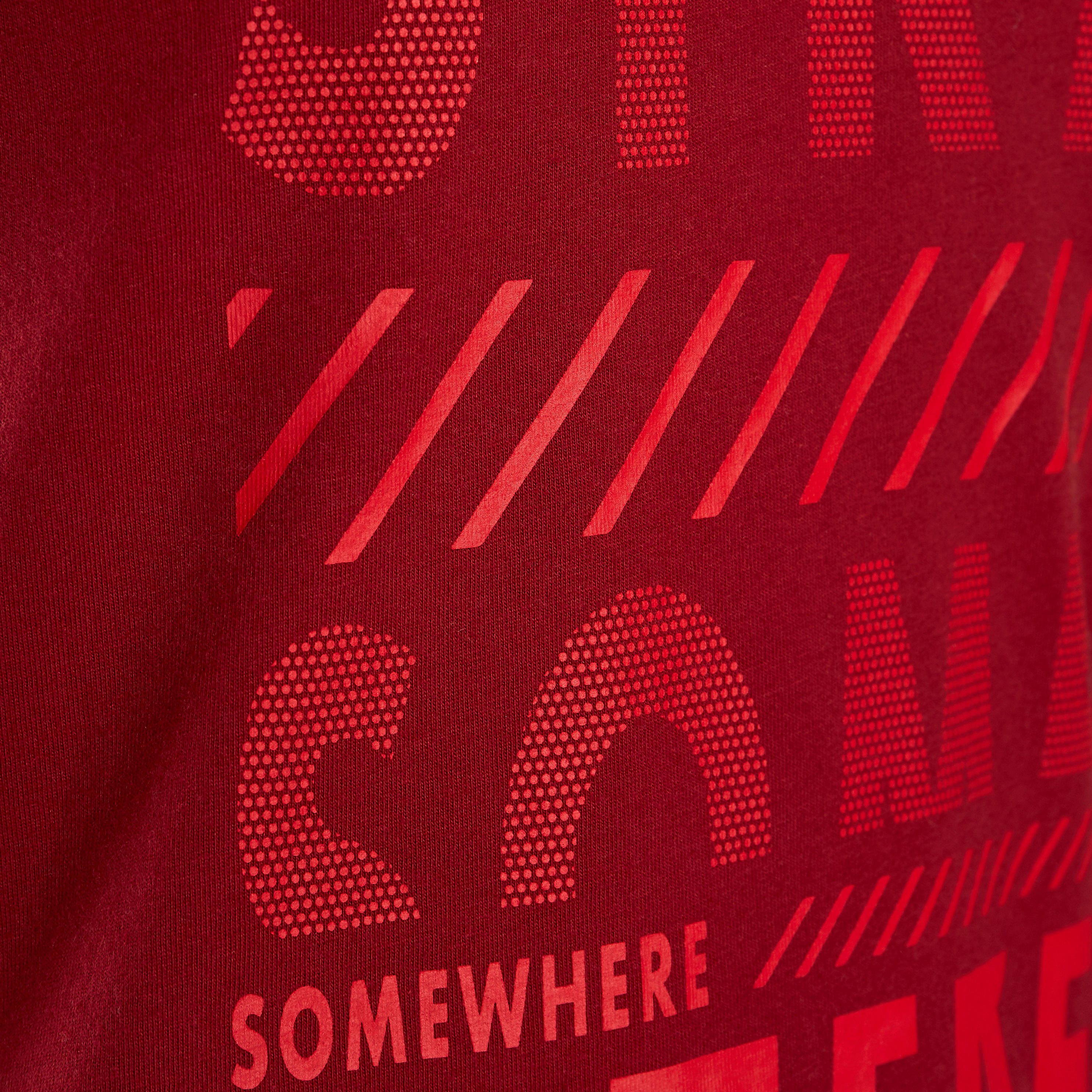 

100 Boys' Half-Sleeved Gym T-Shirt - Red Print