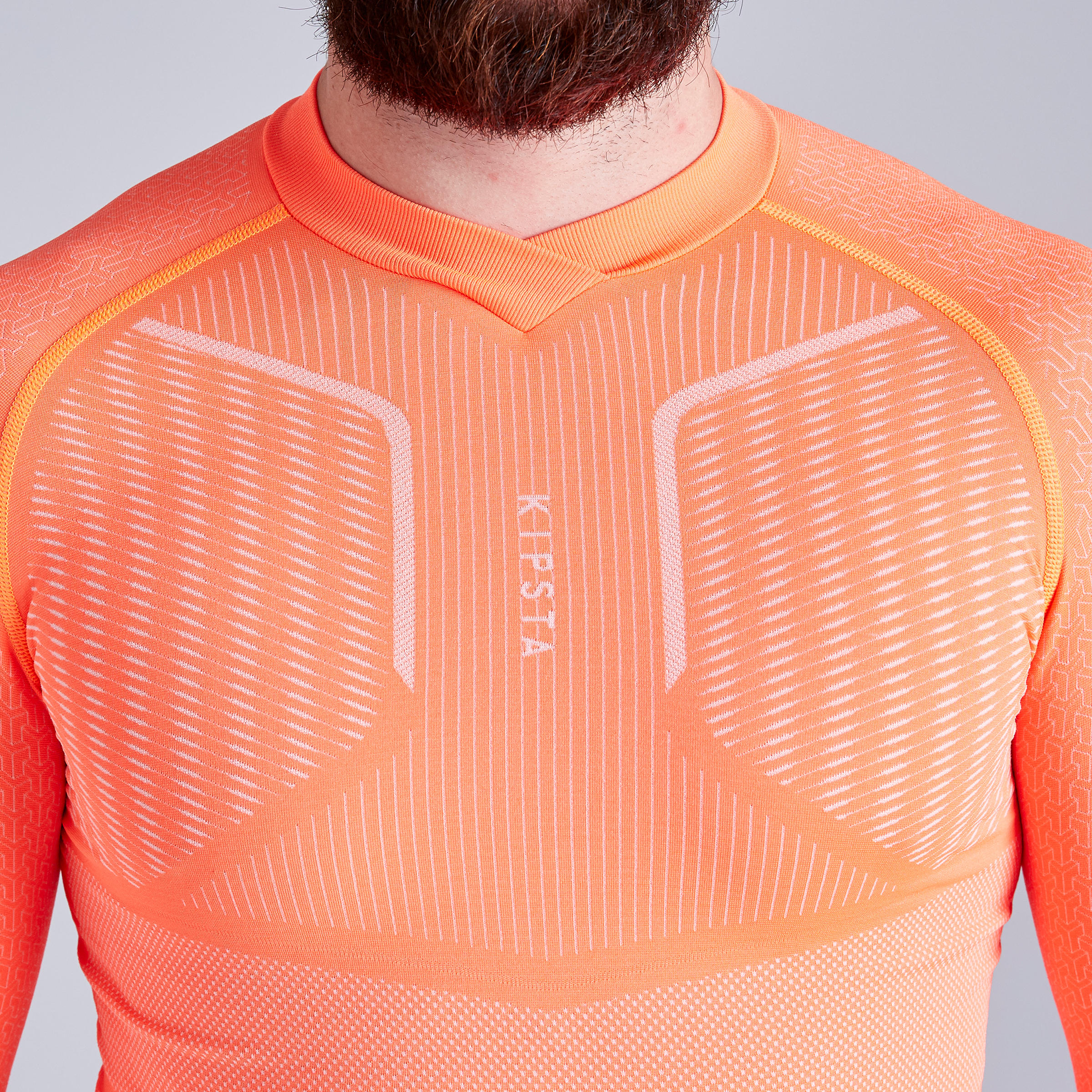 Adult breathable football base layer, orange 7/16