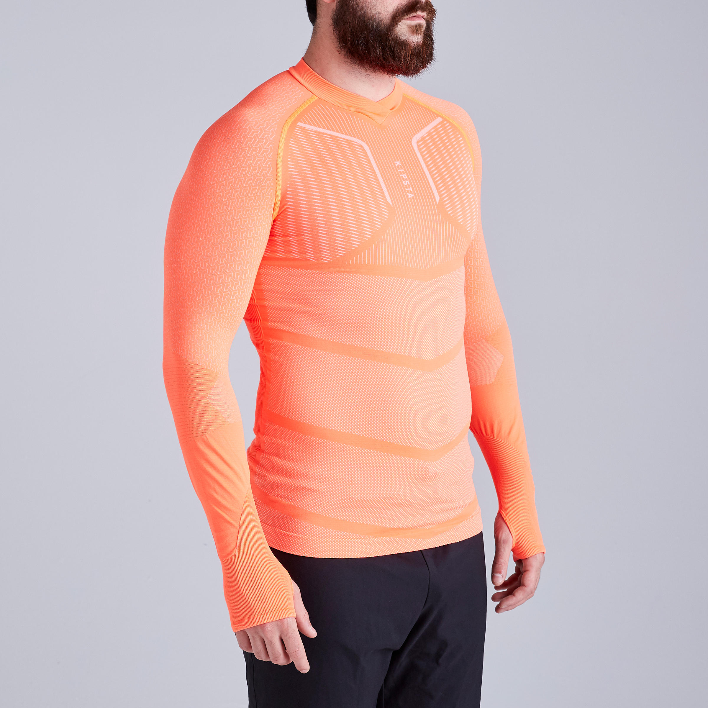 Adult breathable football base layer, orange 2/16