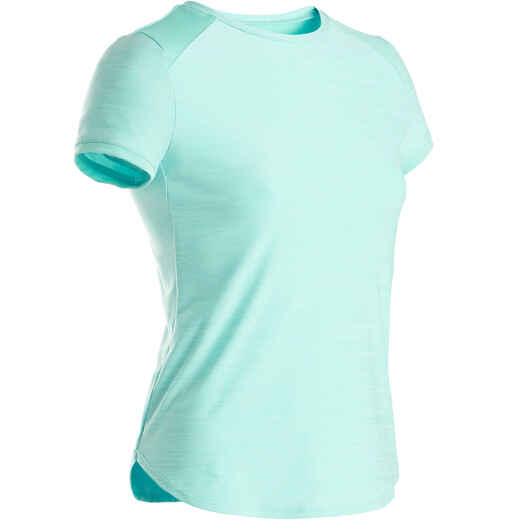 
      S500 Girls' Breathable Short-Sleeved Gym T-Shirt - Blue
  