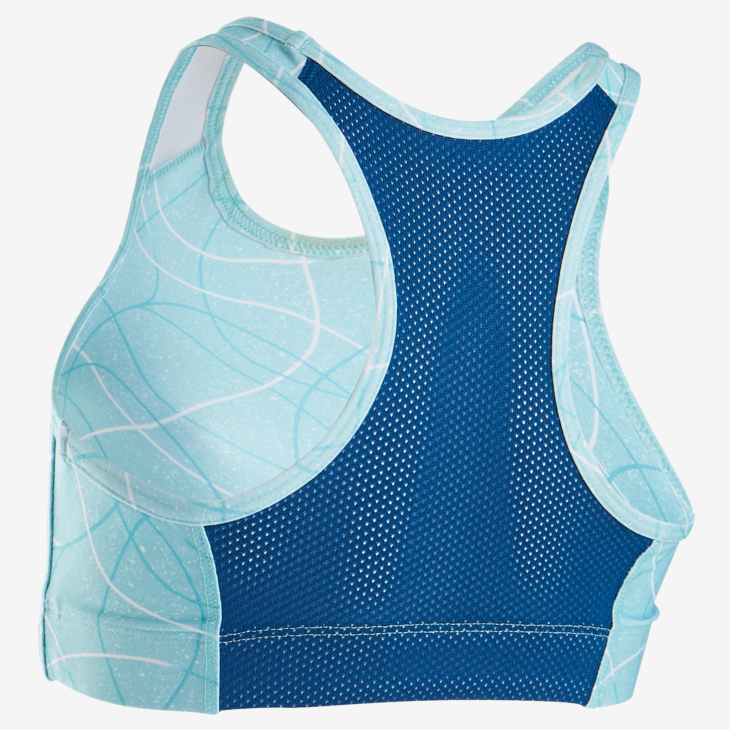 S900 Girls' Breathable Gym Sports Bra - Light Blue 3/3