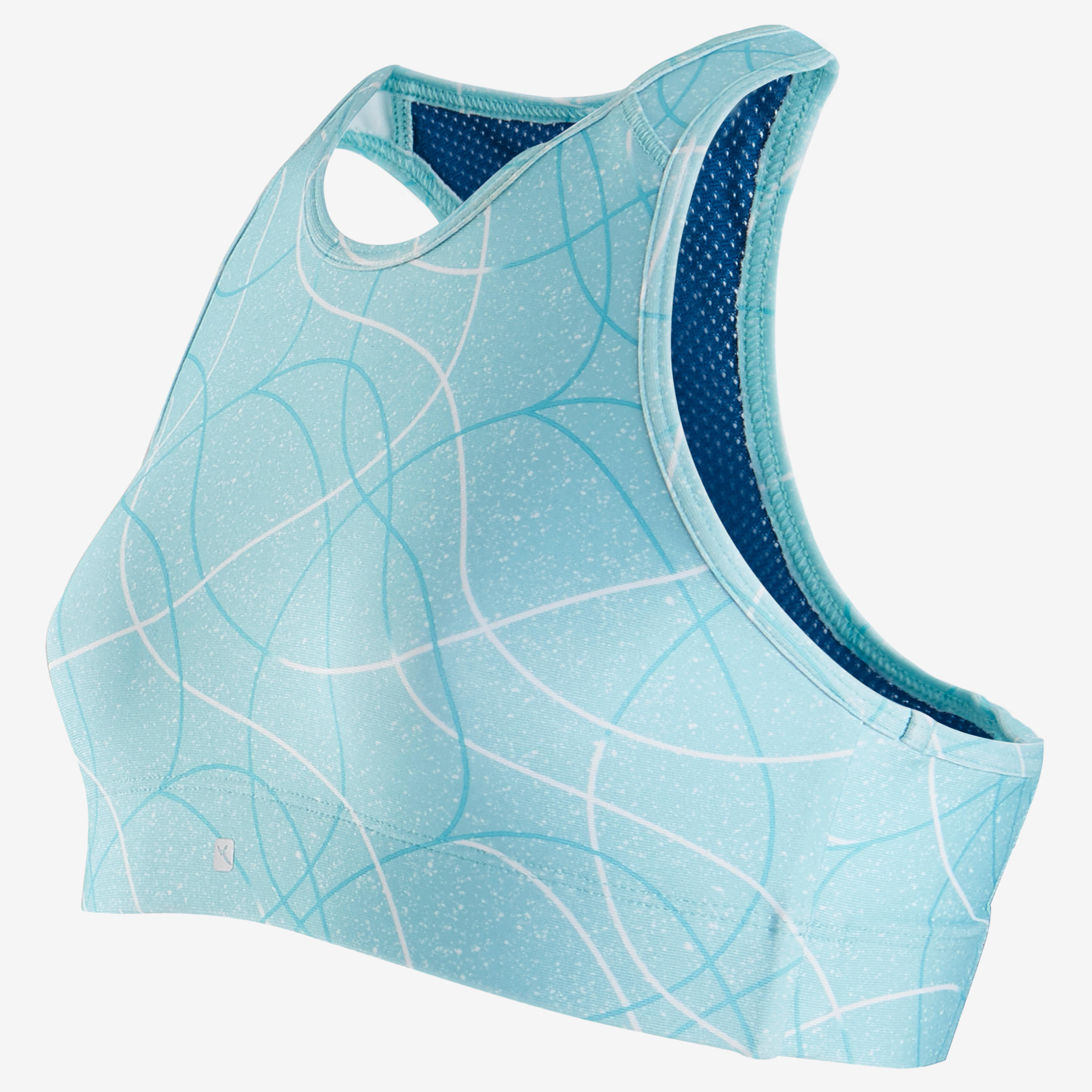 S900 Girls' Breathable Gym Sports Bra - Light Blue 2/3