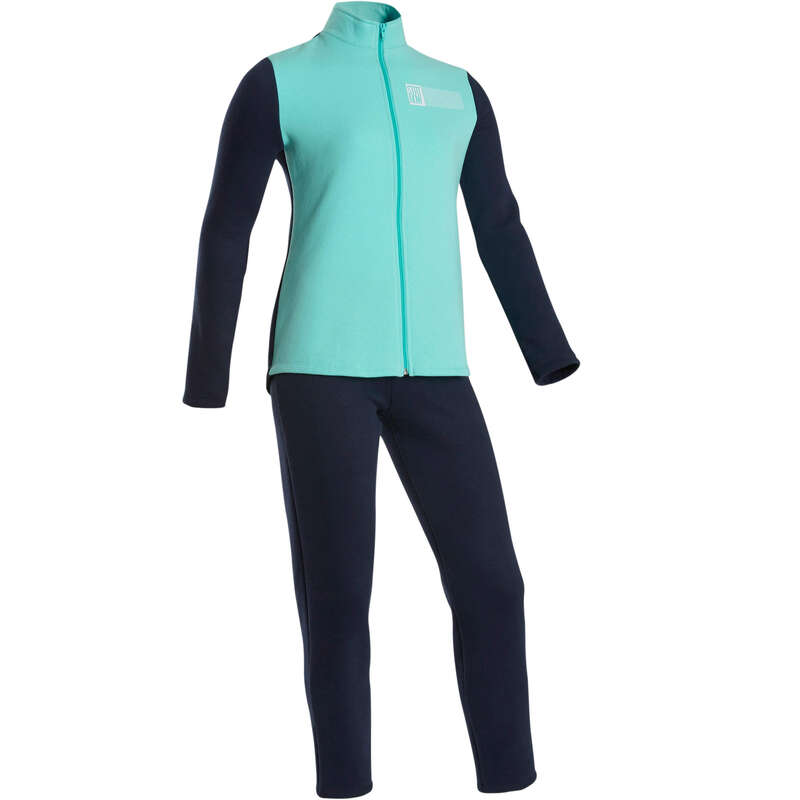 GIRL EDUCATIONAL GYM COLD WEATHER APP Fitness and Gym - 100 Warmy Girls' Gym Tracksuit DOMYOS - Gym Activewear