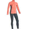 100 Girls' Warm Gym Tracksuit - Pink Print/Grey Leggings