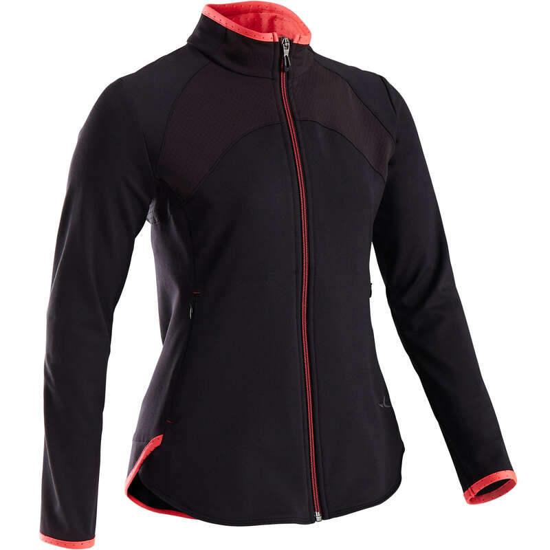 GIRL EDUCATIONAL GYM COLD WEATHER APP Clothing - S900 Girls' Gym Jacket - Black DOMYOS - Tops
