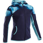 Domyos Warm en ademend synthetisch gymvest voor meisjes S500 op schouder