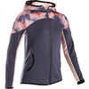 Trainingsjacke warm atmungsaktive Synthetik S500 Gym Kinder schwarz rosa Print