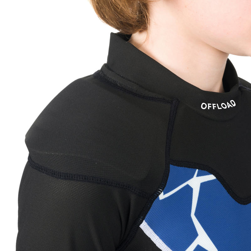 Kids' Rugby Shoulder Pads R100 Turtle Blue Decathlon