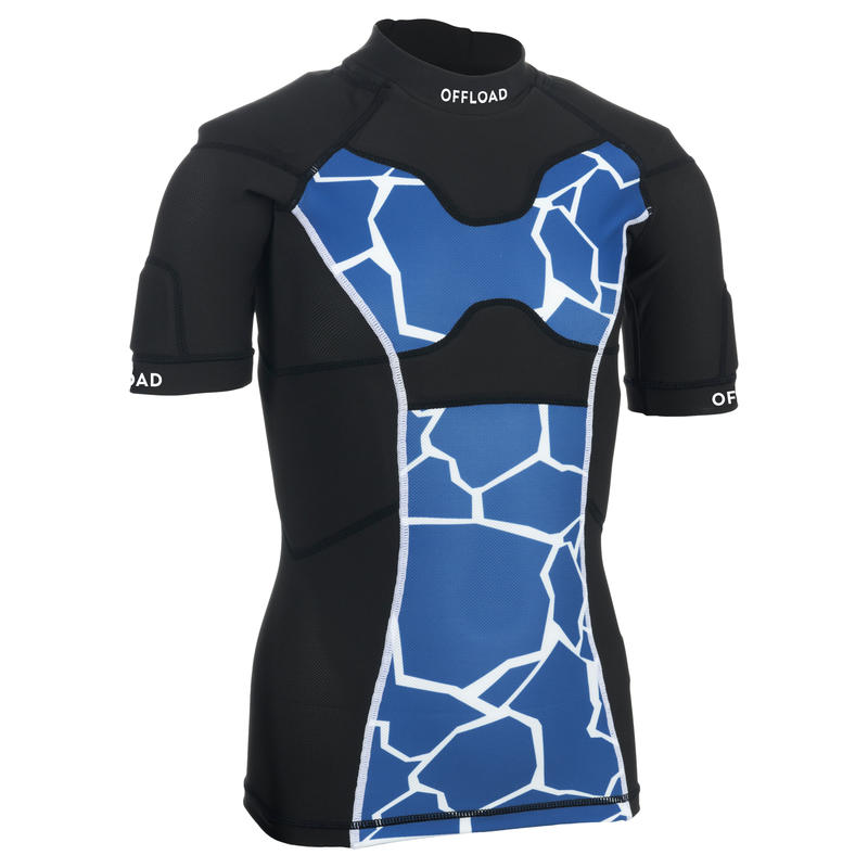 Kids' Rugby Shoulder Pads R100 Turtle Blue Decathlon