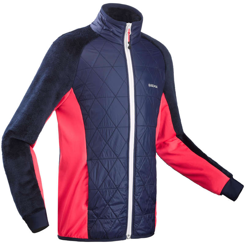 GIRL SNOW HIKING JACKETS & WARM PANTS - JR Fleece SH500 X-Warm - Blue QUECHUA