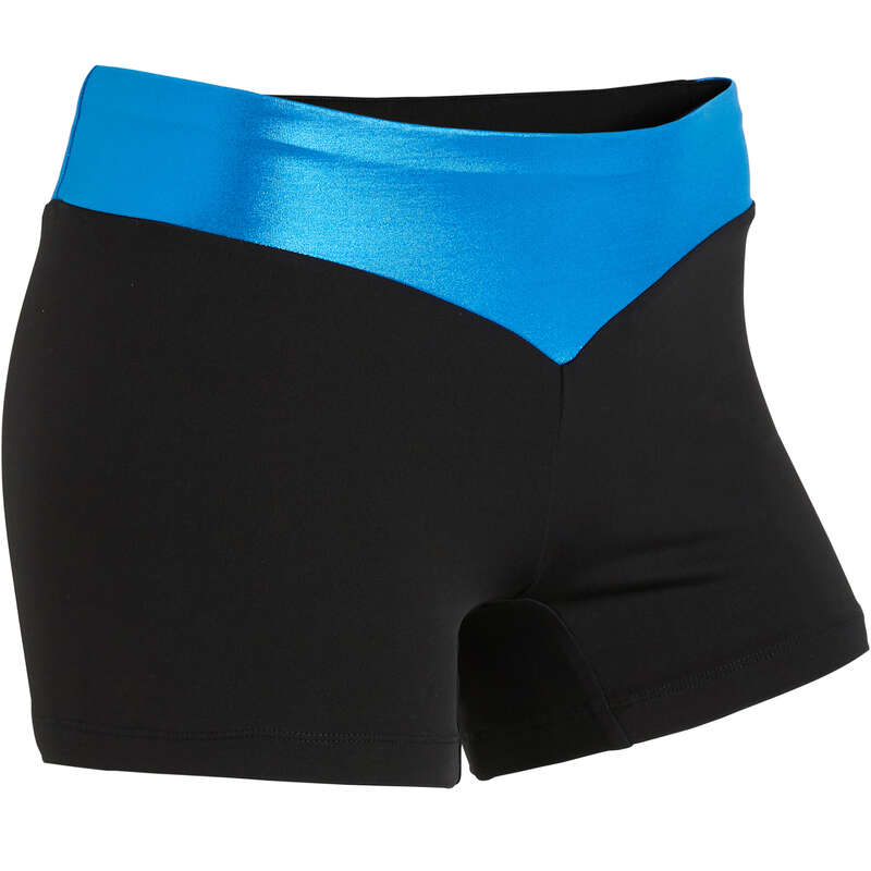 WOMEN ARTISTIC GYM APPAREL, HAND GRIP Clothing - 500 Gymnastics Shorts - Blue DOMYOS - Bottoms