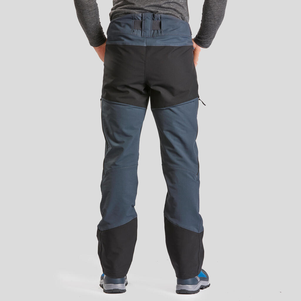 Men’s Warm Water-repellent Stretch Hiking Trousers with Gaiters - SH520 X-WARM  