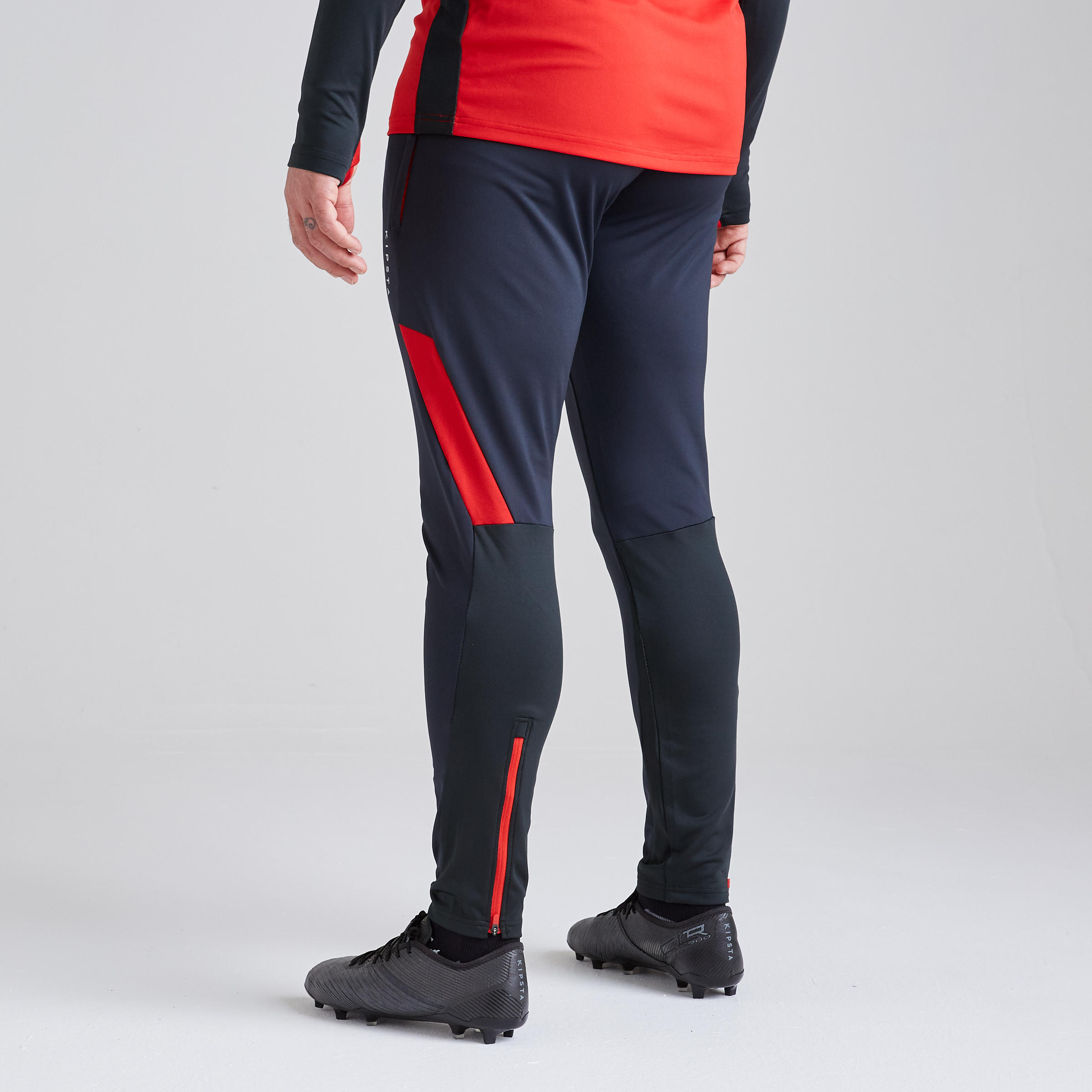 Adult Football Bottoms T500 - Carbon Grey/Red 6/7