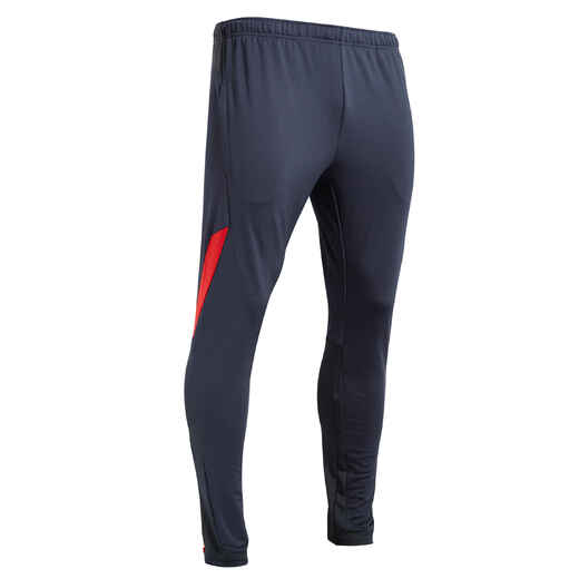Adult Football Bottoms T500 - Carbon Grey/Red