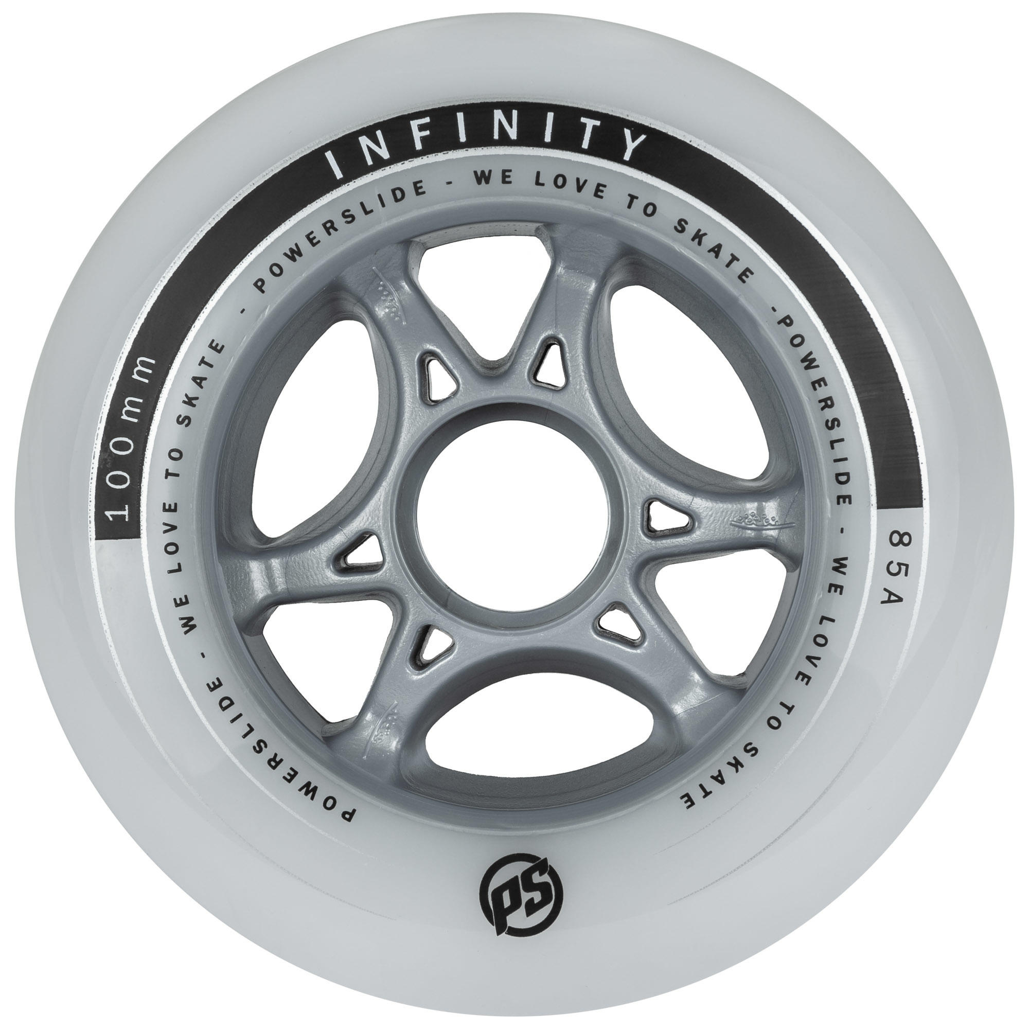 Infinity Adult Inline Skate Wheels 100 mm 85A Tri-Pack - White 1/5