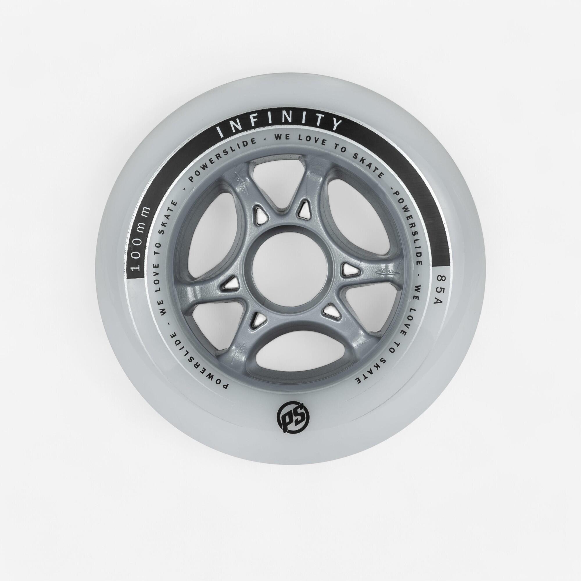 Infinity Adult Inline Skate Wheels 100 mm 85A TriPack White