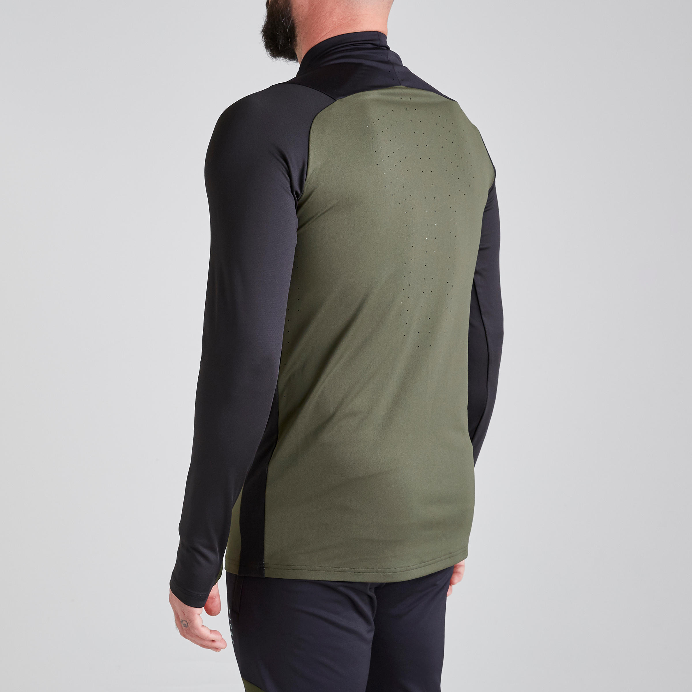 T500 Adult 1/2 Zip Limited Edition Football Training Sweatshirt - Black/Khaki 5/15