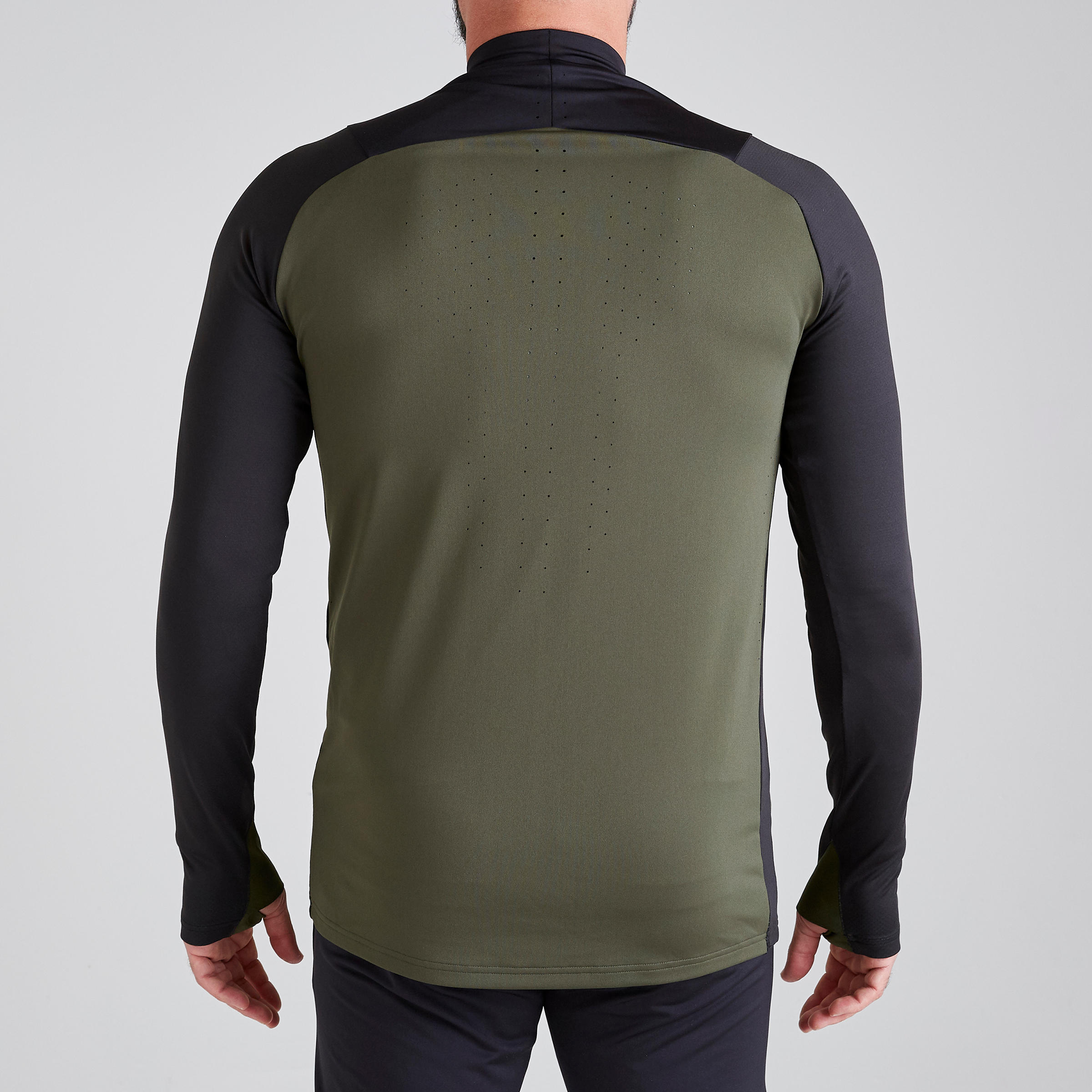 T500 Adult 1/2 Zip Limited Edition Football Training Sweatshirt - Black/Khaki 4/15