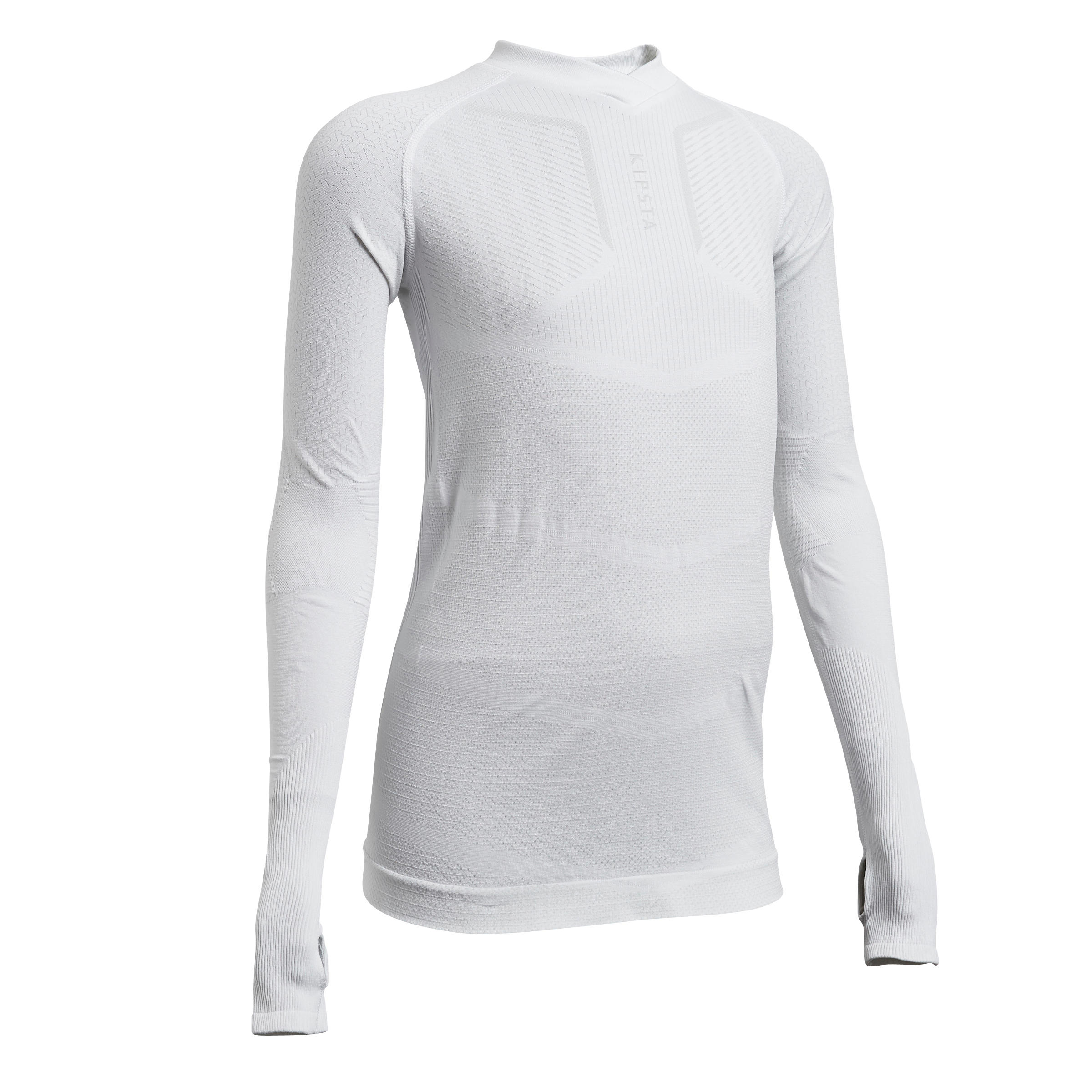 Bluză termică fotbal Keepdry 500 alb copii