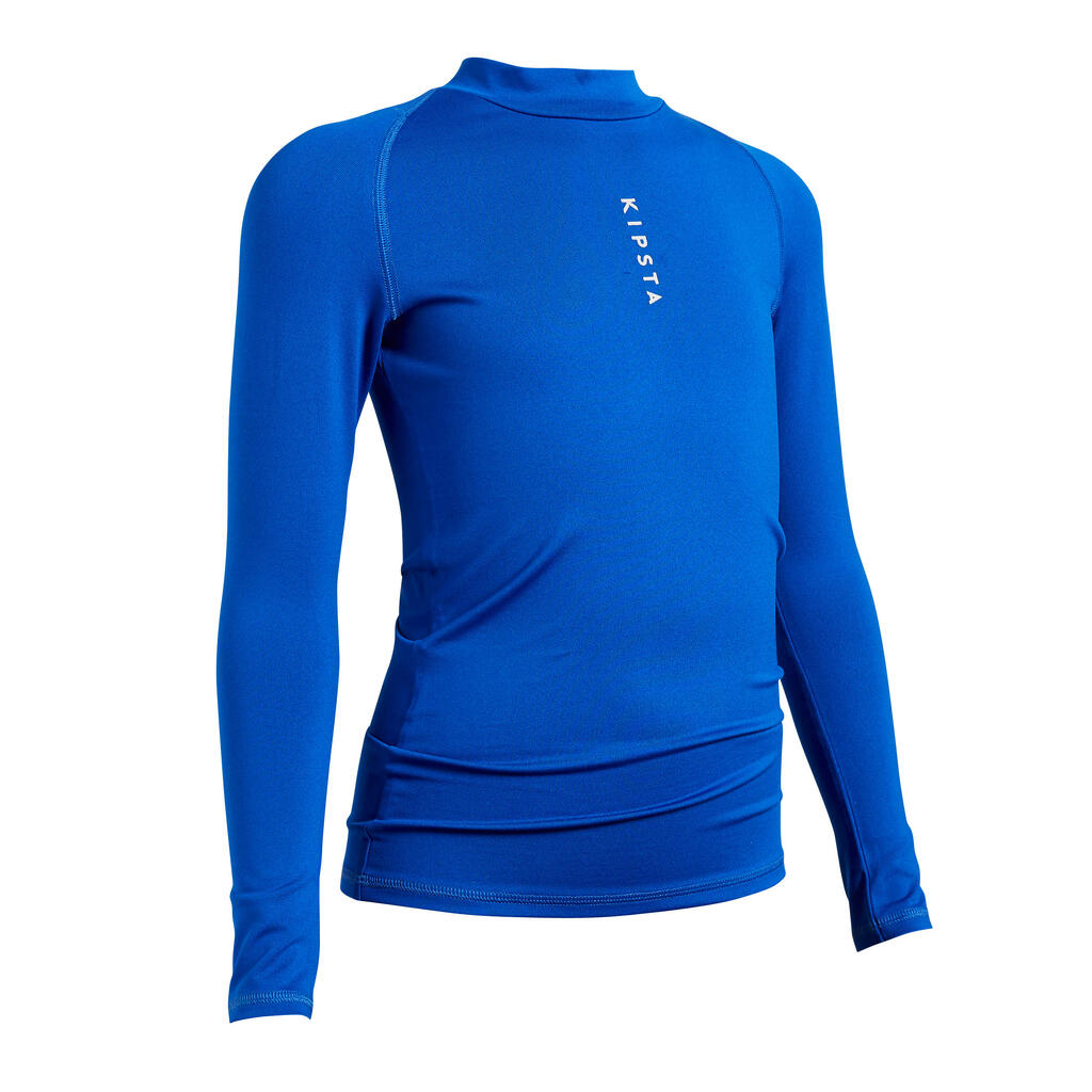 Kids' Long-Sleeved Thermal Base Layer Top Keepcomfort 100 - Blue