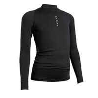 Kids' Long-Sleeved Football Base Layer Top Keepdry 100 - Black