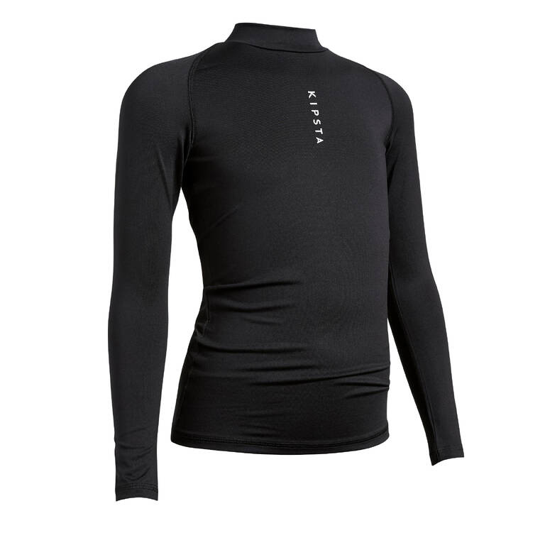 Kids football long-sleeve compression base layer tight keepcomfort 100 black