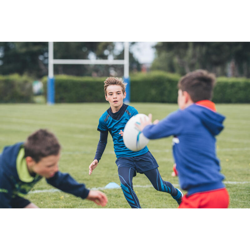 Camiseta de Rugby Offload R100 Niños Azul