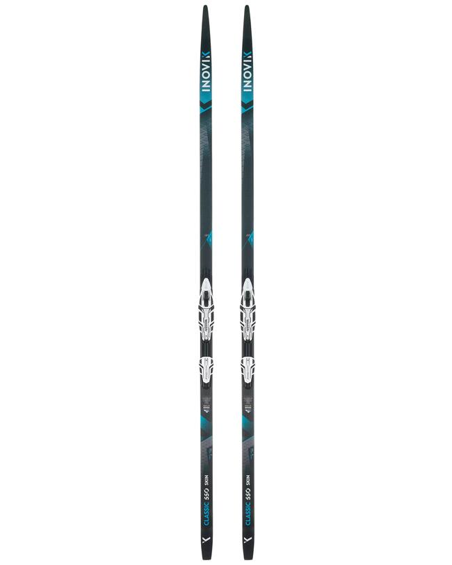 Classic cross country skis 550 with skins - SOFT camber + XCELERATOR bindings