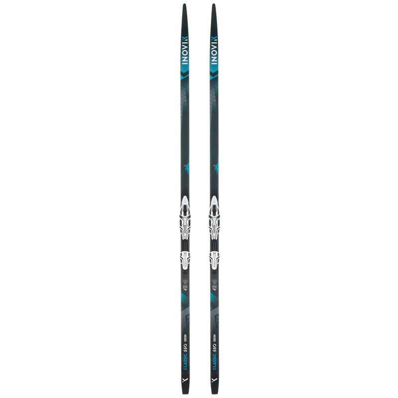 Schiuri schi fond 550 cu piei Camber MEDIU + legături XCELERATOR PRO