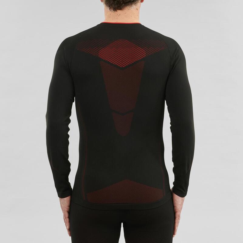 CAMISOLA TÉRMICA DE SKI DE FUNDO HOMEM 900 PRETO VERMELHO