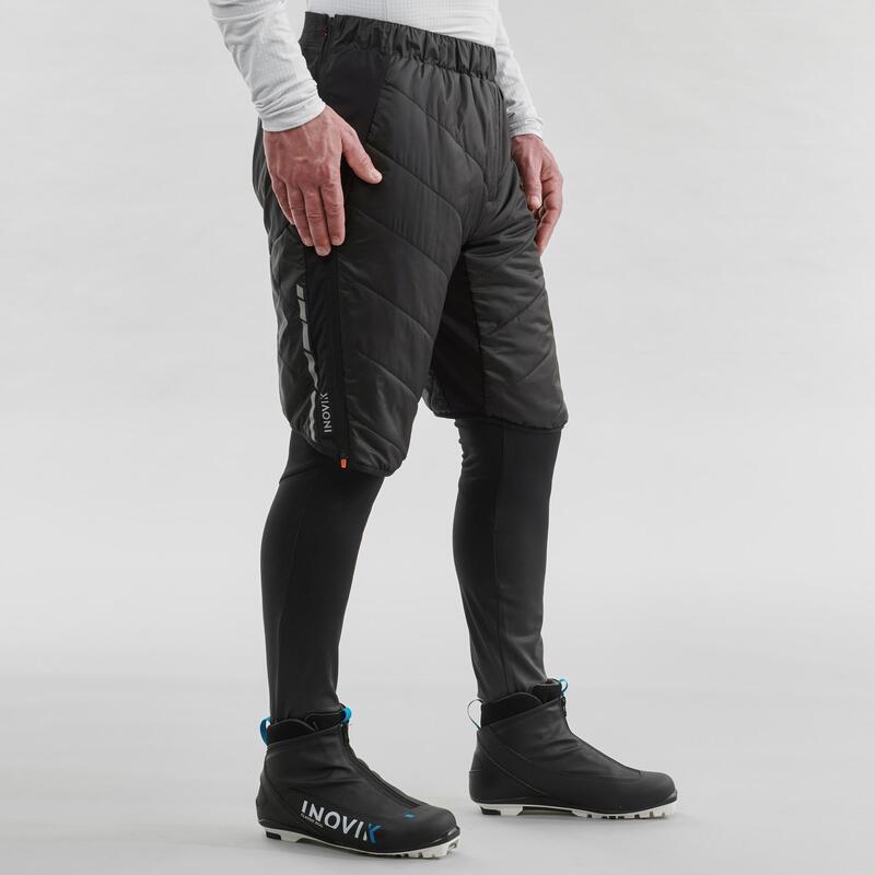 Calções quentes de ski de fundo preto XC S SHORT 500 homem