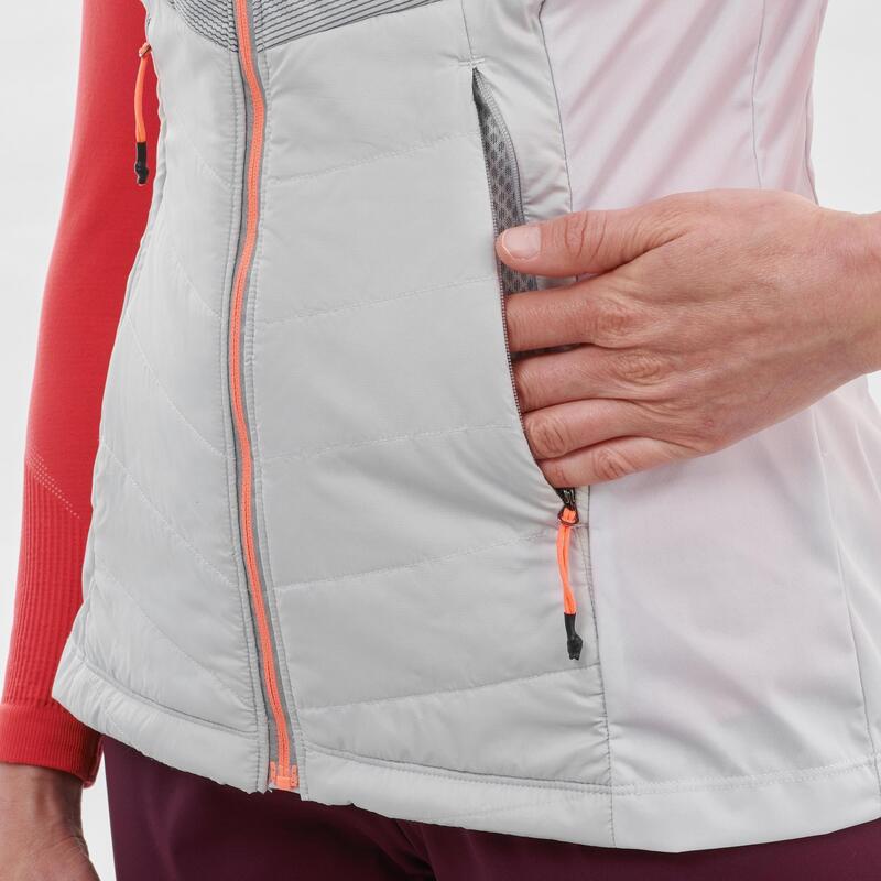 Bodywarmer voor langlaufen dames 500 wit