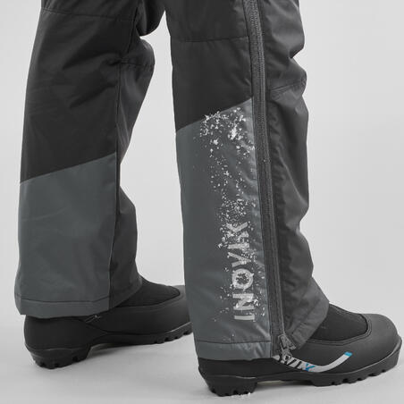 Sive tople dečje pantalone za kros-kantri skijanje XC S 100