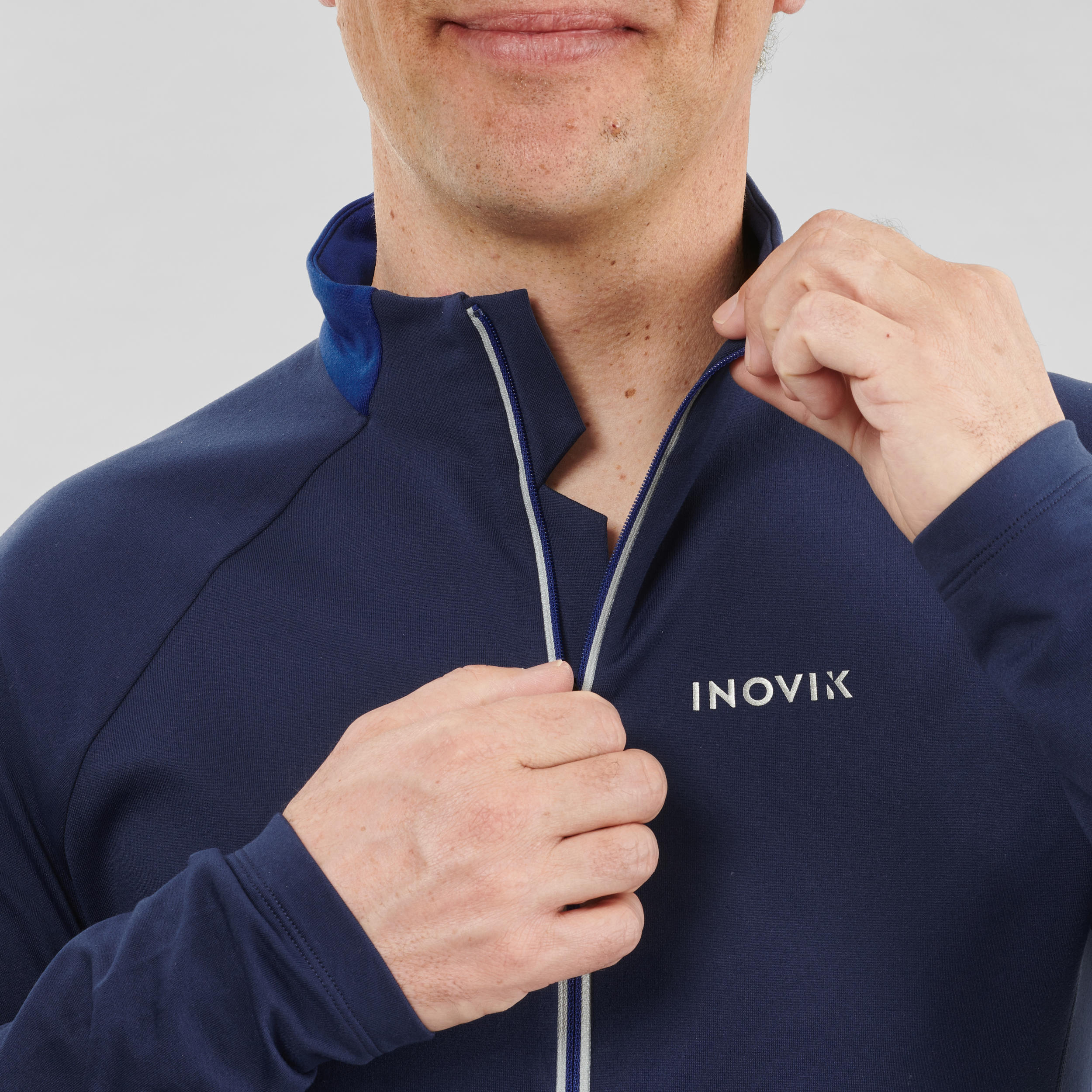 Men's Cross-Country Skiing Warm Long-Sleeved T-Shirt XC S 100 - Blue 7/8