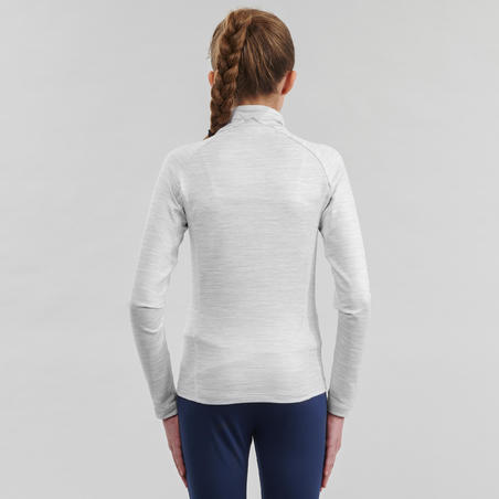 Дитяча футболка 100 для лижного бігу, з довгими рукавами - Сіра