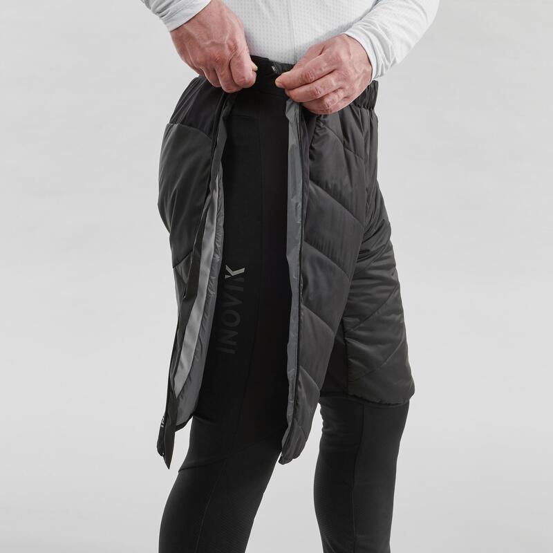 Pantalón corto cálido de esquí de fondo negro XC S SHORT 500 - hombre 
