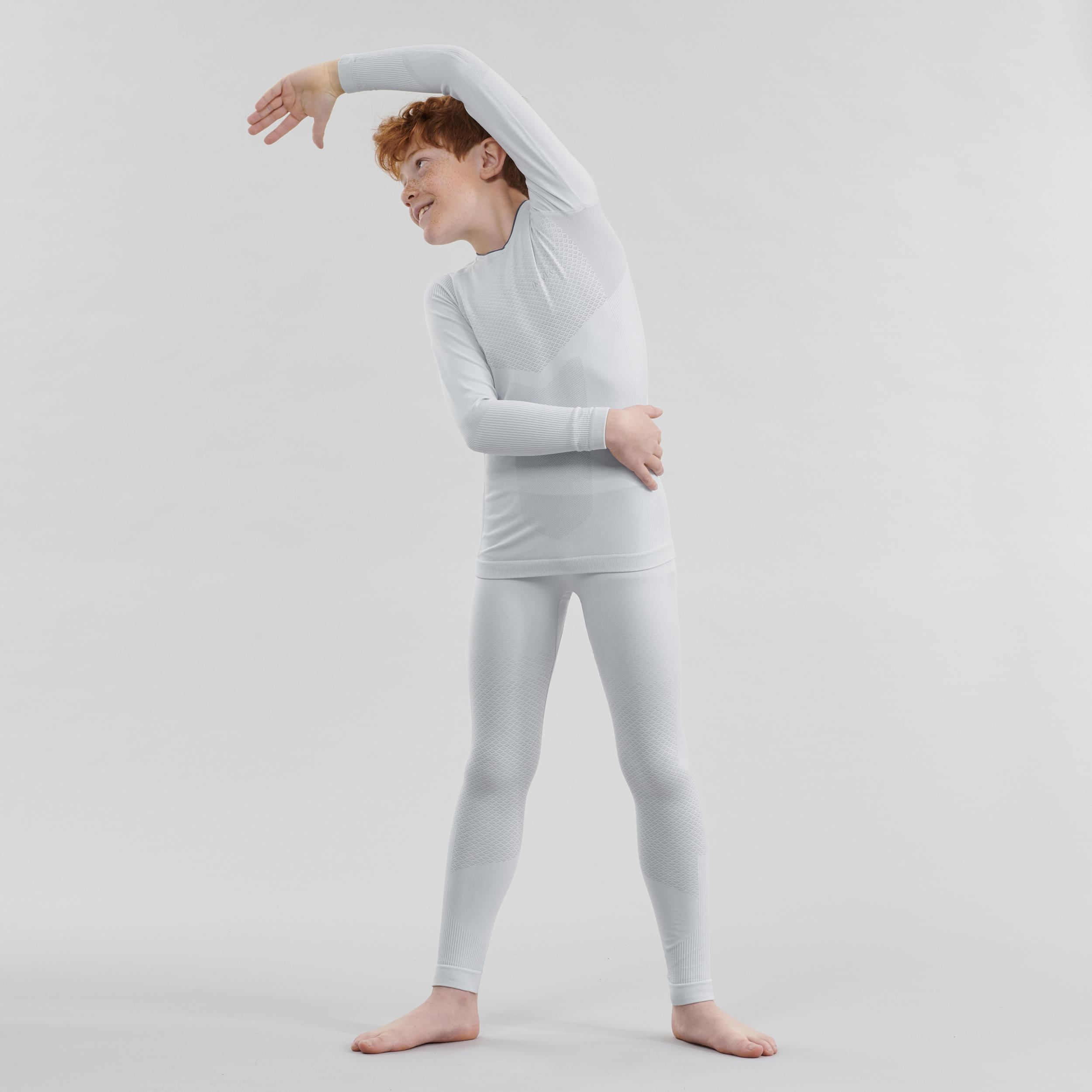 Kids' High-Tech Cross-Country Skiing Base Layer - UW 500 Grey - INOVIK