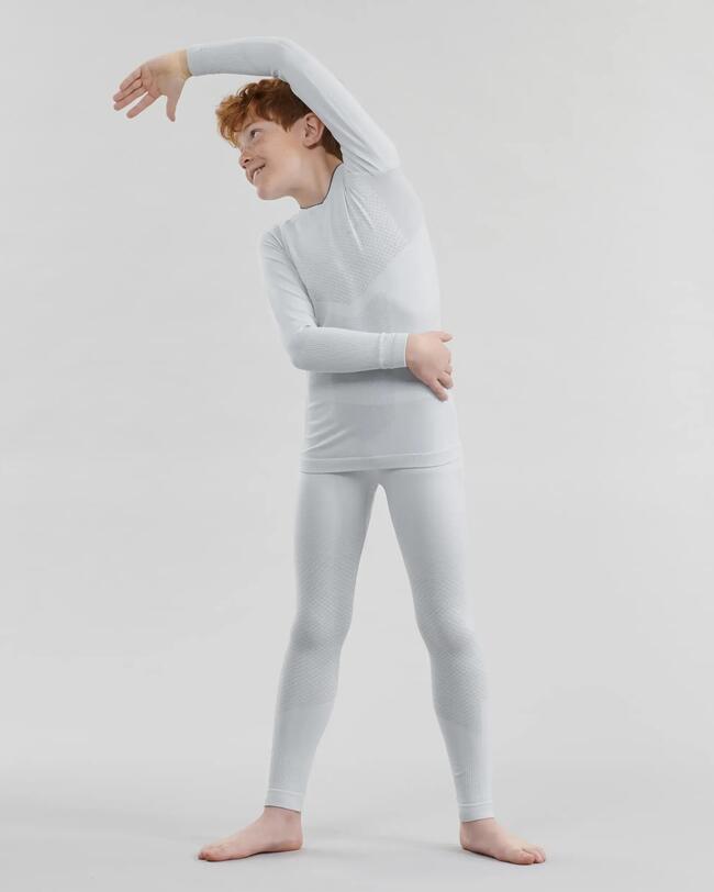 Camisola Térmica de Ski de Fundo Alta Tecnologia Criança XC S UW 500 Cinzento