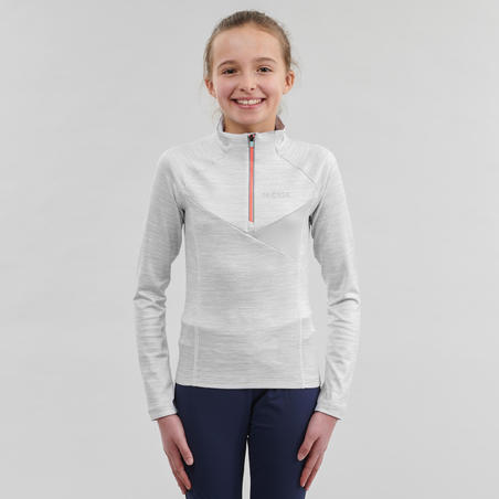 Дитяча футболка 100 для лижного бігу, з довгими рукавами - Сіра