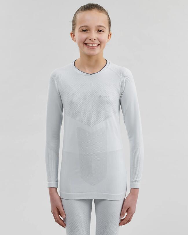Camisola Térmica de Ski de Fundo Alta Tecnologia Criança XC S UW 500 Cinzento