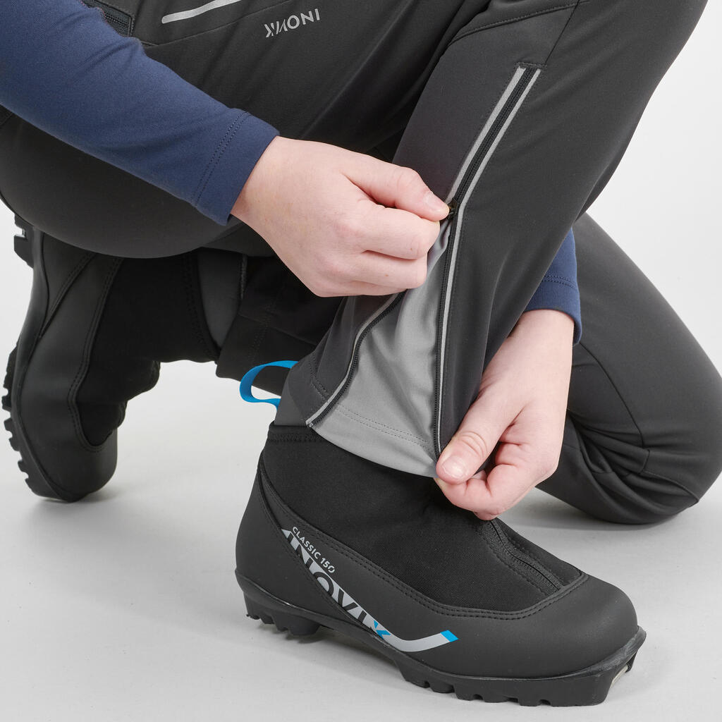 PANTALONE XC S 500 ZA KROS KANTRI SKIJANJE DEČJE - CRNE