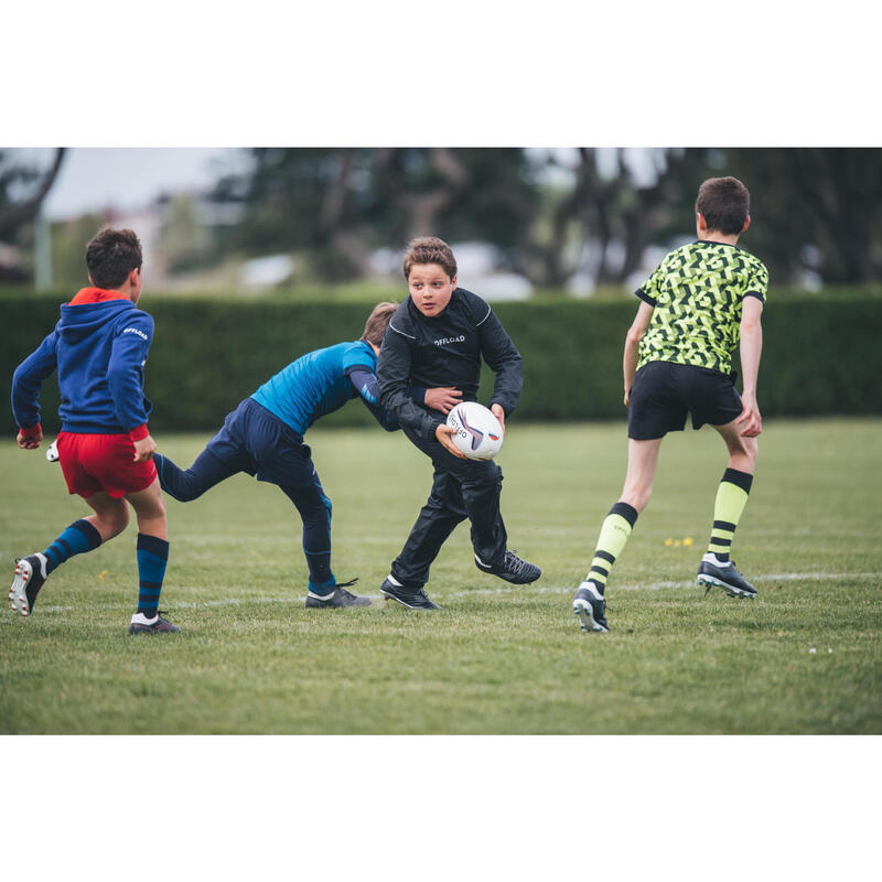 Giacca impermeabile rugby junior R500 nera