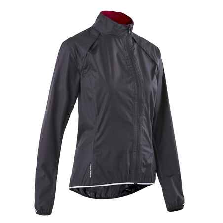 Chaqueta impermeable ciclismo mujer TRIBAN RC 500 NEGRO