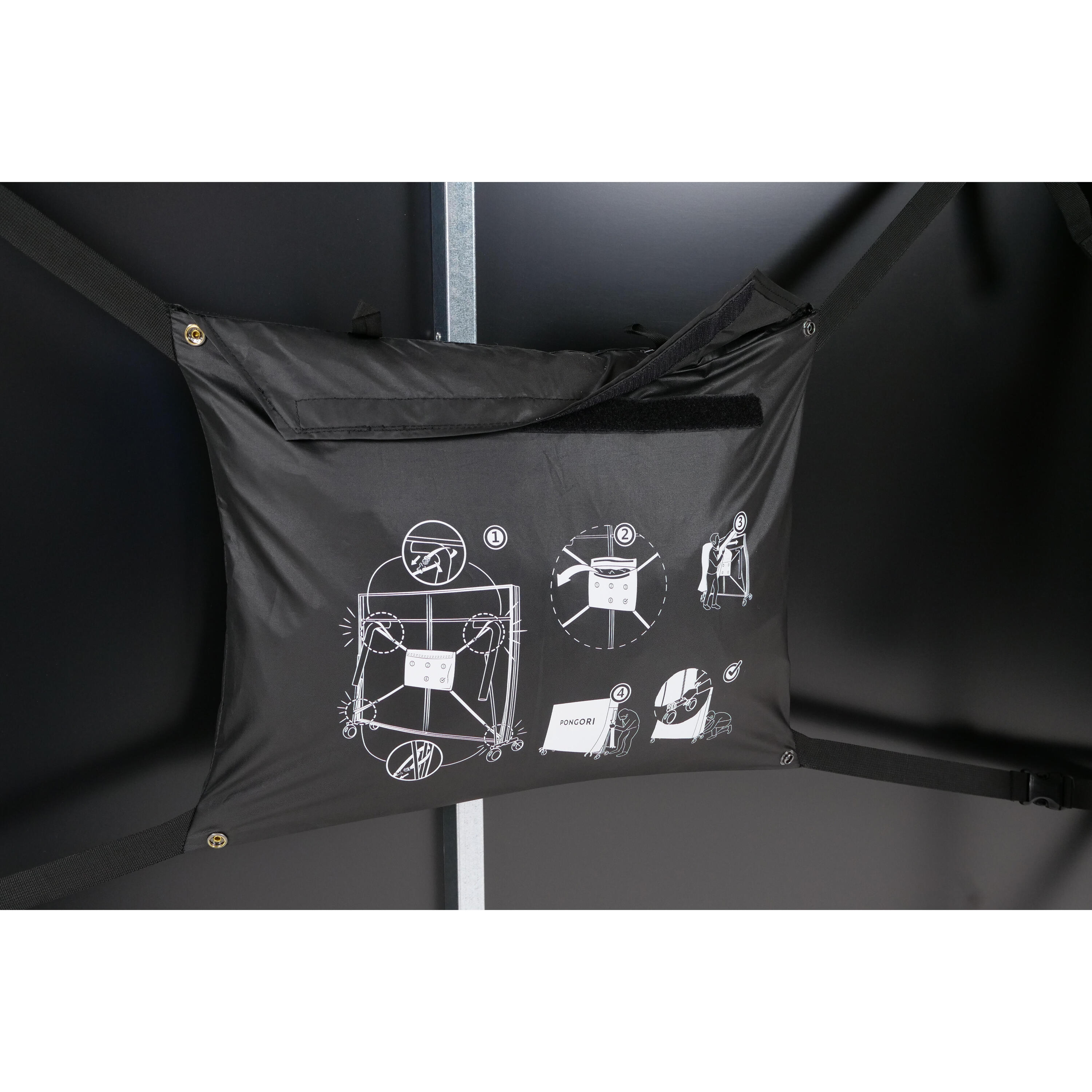 Table Tennis Folded Table Cover - Black 2/8