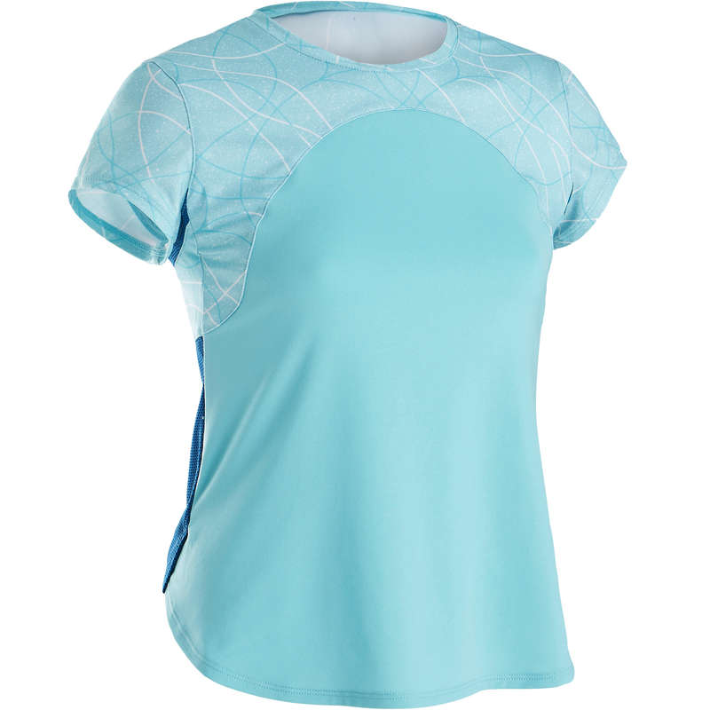 GIRL EDUCATIONAL GYM APPAREL Fitness and Gym - S900 Girls' Gym T-Shirt - Blue DOMYOS - Gym Activewear